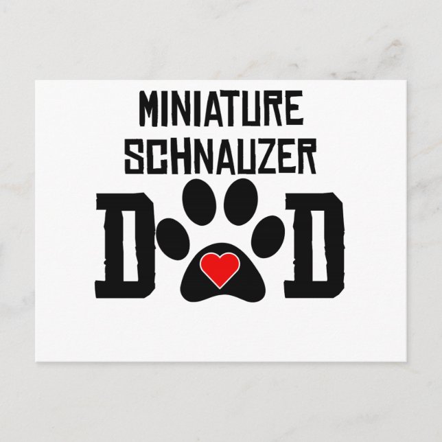 Miniature Schnauzer Pappa Vykort (Framsida)