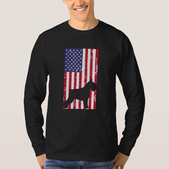 Miniature Schnauzer Patriotic All American USA Fla T Shirt (Framsida)