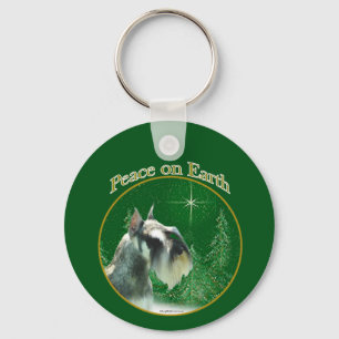 Miniature Schnauzer Peace Nyckelring