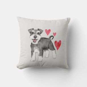 Miniature Schnauzer Personlig med Namn År Kudde