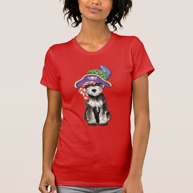 Miniature Schnauzer Pirat T-Shirt (Framsida)
