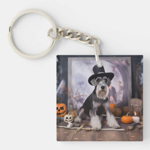 Miniature Schnauzer Pumpa Halloween Skräckinjagand