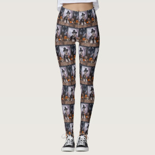 Miniature Schnauzer Pumpa Halloween Skräckinjagand Leggings