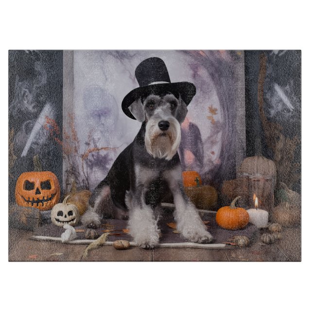 Miniature Schnauzer Pumpkins Halloween Scary (Framsidan)