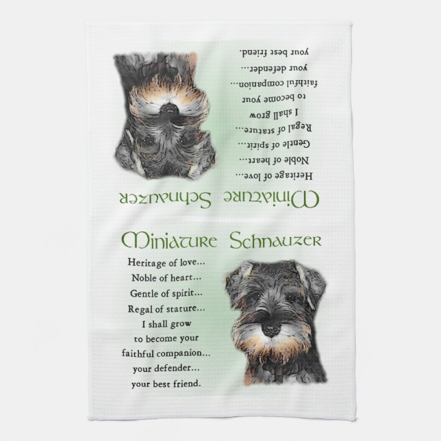 Miniature Schnauzer Puppy Heritage Kökshandduk (Vertikal)