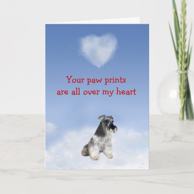 Miniature Schnauzer Puppy Kärlek Card Helgkort (Framsida)