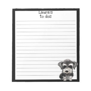Miniature Schnauzer Puppy Pet Hund Led Do List Anteckningsblock