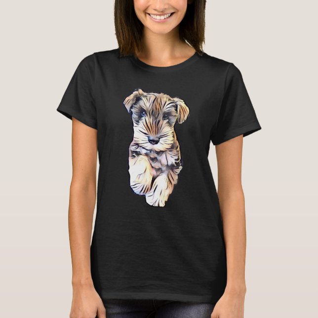 Miniature Schnauzer Puppy T Shirt (Framsida)