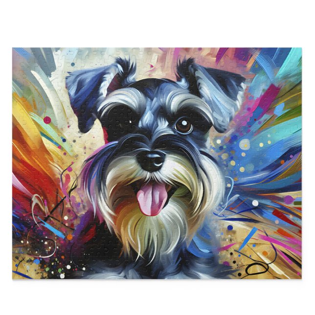 Miniature Schnauzer Pussel: Salt och Peppar Zwergs Pussel (Miniature Schnauzer Puzzle: Salt and Pepper Zwergschnauzer Jigsaw)