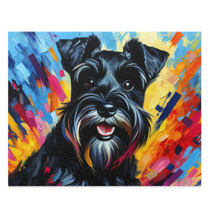 Miniature Schnauzer Pussel: Svart Zwergschnauzer Pussel