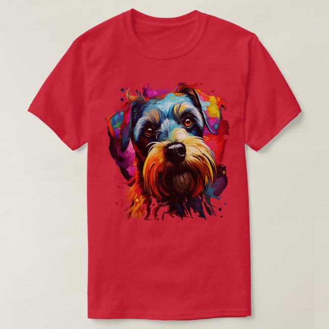 Miniature Schnauzer Rainbow T Shirt (Design framsida)