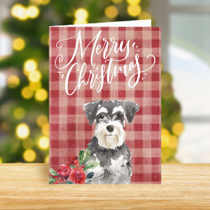 Miniature Schnauzer Red Play jul Helgkort