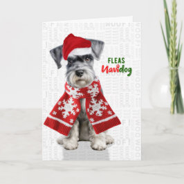Miniature Schnauzer Roliga Lopp Navidog Jul Helgkort