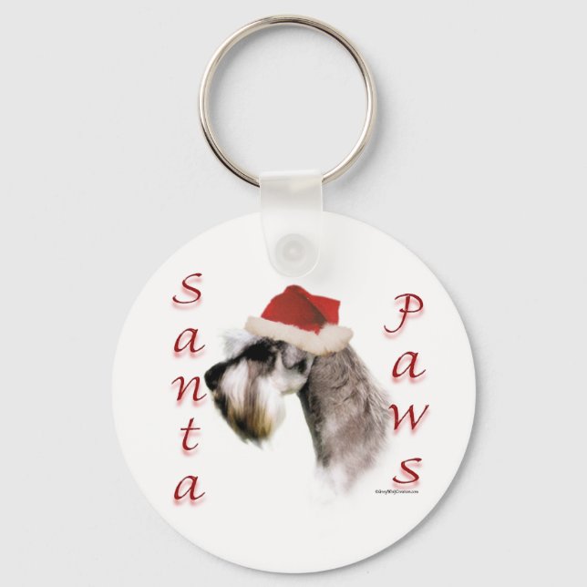 Miniature Schnauzer Santa Tassar Nyckelring (Framsida)