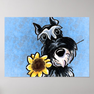Miniature Schnauzer Solros Blue Off Leash Art™ Poster