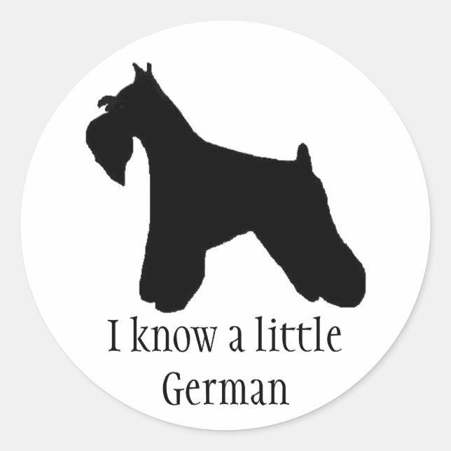 Miniature Schnauzer Sticker Runt Klistermärke (Framsida)
