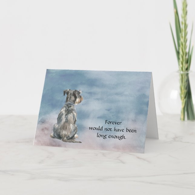 Miniature Schnauzer Terrier Dog Sympathy Card Helgkort (Framsida)