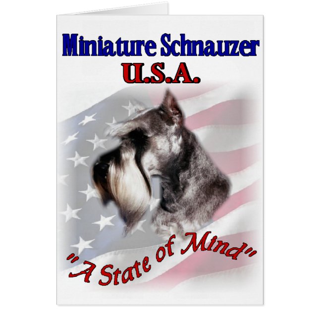 Miniature Schnauzer USA Hälsningskort (Framsidan)