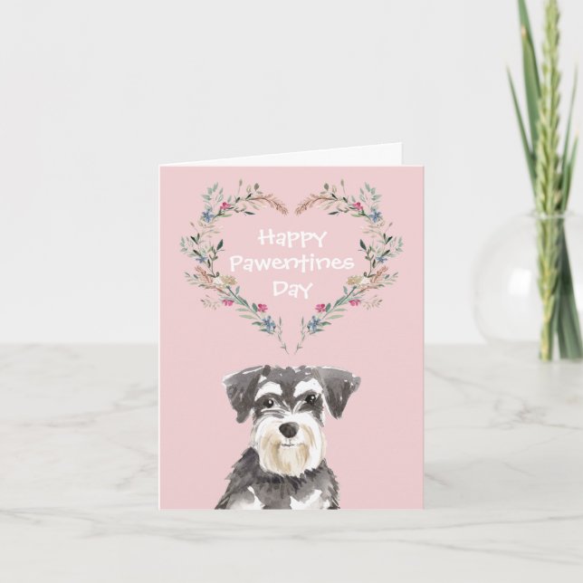 Miniature Schnauzer-Valentineser Helgkort (Framsida)