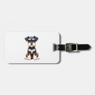 Miniature Schnauzer-valp (1) Bagagebricka