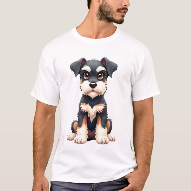 Miniature Schnauzer-valp  (1) T Shirt (Framsida)