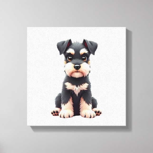 Miniature Schnauzer-valp  (2) Canvastryck (Framsida)