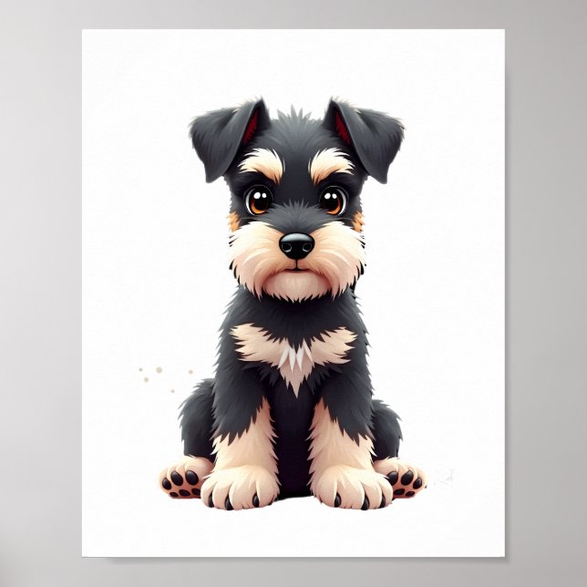 Miniature Schnauzer-valp  (2) Poster (Framsidan)