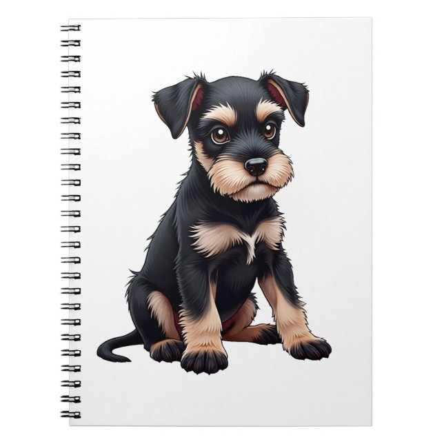 Miniature Schnauzer-valp  (3) Anteckningsbok (Framsidan)