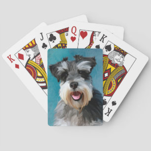 Miniature Schnauzer Vattenfärgskonst Casinokort