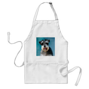 Miniature Schnauzer Vattenfärgskonst Förkläde