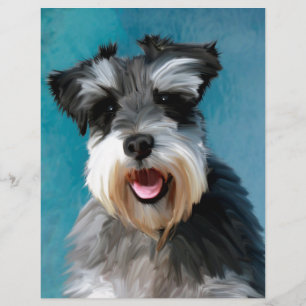Miniature Schnauzer Vattenfärgskonst målning