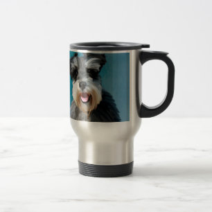 Miniature Schnauzer Vattenfärgskonst målning Resemugg