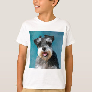 Miniature Schnauzer Vattenfärgskonst målning Tee