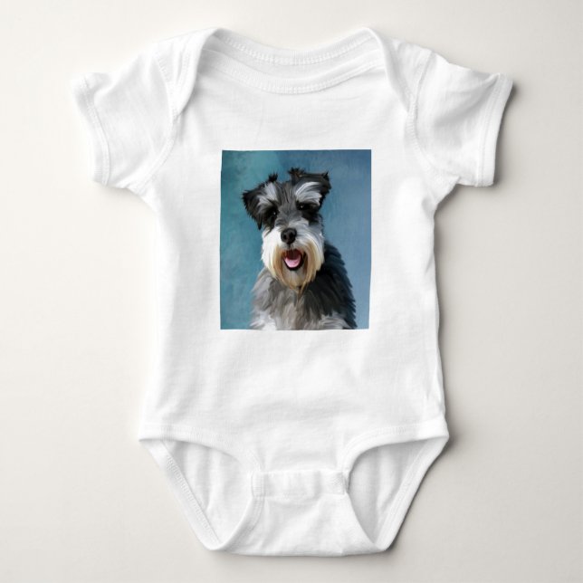 Miniature Schnauzer Vattenfärgskonst målning Tröja (Framsida)