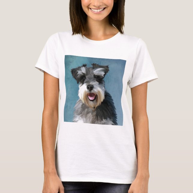 Miniature Schnauzer Vattenfärgskonst målning Tröja (Framsida)