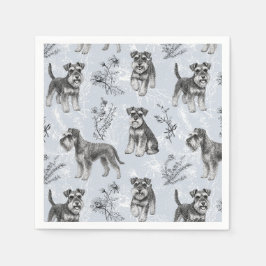 Miniature Schnauzer Vintage Toile de Jouy Pappersservett