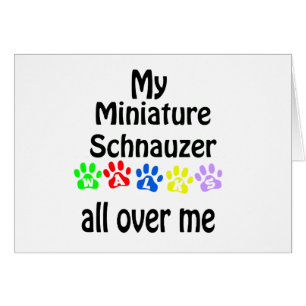 Miniature Schnauzer Walks Design Hälsningskort