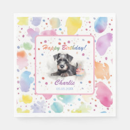 Miniature Schnauzer Watercolor Papper Napkins Pappersservett
