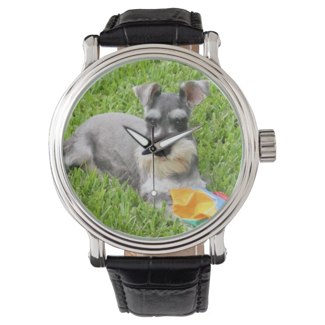 Miniature Schnauzer Wrist Watch Armbandsur (Framsida)
