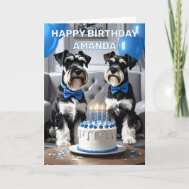 Miniature Schnauzers Birthday Kort