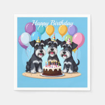 Miniature Schnauzers Födelsedagsfest