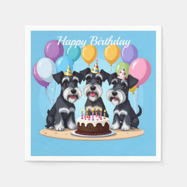 Miniature Schnauzers Födelsedagsfest Pappersservett
