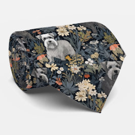 Miniature Schnauzers in a William Morris Garden Slips