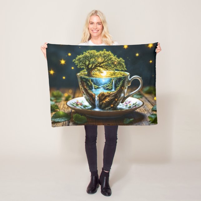 Miniature tekopp wonderland colorberíts art fleecefilt (På plats)