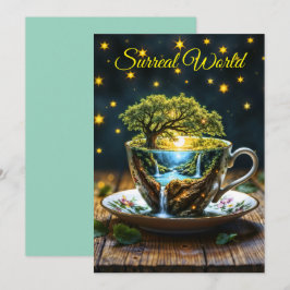 Miniature tekopp wonderland colorberíts art inbjudningar