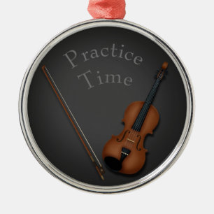 Miniature Violin & Bow Inside Personlig Julgransprydnad Metall