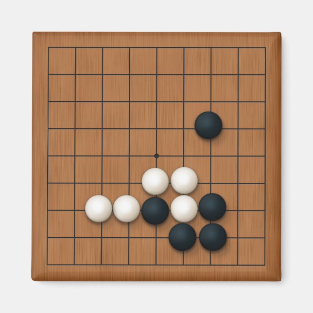 Miniatyr 9x9 Gob Board med stenar Magnet (Framsidan)