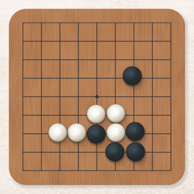Miniatyr 9x9 Gob Board med stenar Underlägg Papper Kvadrat (Framsidan)