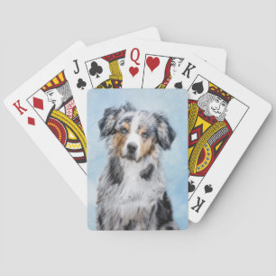 Miniatyr American Shepherd Painting - Hund Art Casinokort
