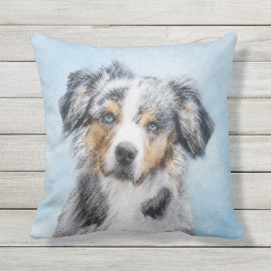 Miniatyr American Shepherd Painting - Hund Art Kudde
